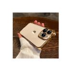 Dexmon Iphone 13 Pro Max İle Uyumlu 3d Kamera Ve Lens Korumalı Ultra Lüks Plating Razer Silicone Case, Gold