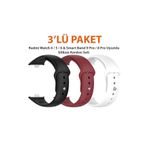 Dexmon Redmi Watch 4 / 5 / 6 & Smart Band 9 Pro / 8 Pro Uyumlu Üçlü Paket Spor Silikon Kordon Kayış