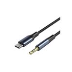Dexmon Type-C to 3.5mm Aux Ses Kablosu Hi-Fi Ses Kalitesi Kırılmaz Hasır Örgü Alüminyum Gövde 1 Metre