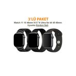 Dexmon Watch 11 10 9 8 7 6 SE - 38 40 41 42mm Uyumlu 3' Lü Silikon + Metal Kordon Set