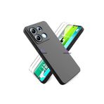 Dexmon Xiaomi İle Uyumlu Redmi Note 13 Pro 4G Uyumlu Ekran Koruyucu + Kılıf İçi Kadife 3D Kamera KorumaIı Kapak, Siyah