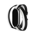 Dexmon Xiaomi Mi Band 10 / 9 / 8 Uyumlu Premium Deri Çift Sarmal Tokalı Kordon Bileklik Kayış (Metal Pimli)