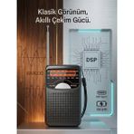 Dexxony D-9321 Deprem Çantası Için Acil Durum Radyosu, Kompakt Taşınabilir Tasarım Mini Şarjlı Radyo Dsp Çipli Dahili Bataryalı Şarjlı 3 Bant Fm Am Sw Taşınabilir Cep El Radyosu - Siyah - Turuncu