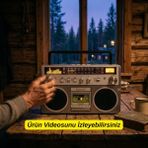 Dexxony DX-2508B Nostaljik Bluetooth Hoparlör ve Taşınabilir Radyo - 28x17 cm Büyük Boy, Çift Hoparlör, USB, Hafıza Kartı ve Type-C Şarjlı Kum Beji/Ahşap Görünümlü - Kahverengi