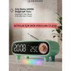 Dexxony Dx-98 Çok Fonksiyonlu Retro Bluetooth Hoparlör Fm Radyo Işıklı Dijital Çalar Masa Saati Termometreli Gece Lambası - Yeşil