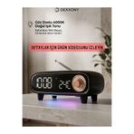 Dexxony Ledli Çok Fonksiyonlu Retro Bluetooth Hoparlör FM Radyo Işıklı Dijital Çalar Masa Saati Termometreli Gece Lambası