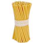 DEYBBY Balmumu Kilisesi Dua Mumları - 40 Adet Balmumu Mumları - 7" İnce Balmumu Mumları - Doğum Günü, Pasta, Akşam Yemeği, Hanuka, Ev, Noel için Damlamasız ve Dumansız Balmumu Konik Mumlar