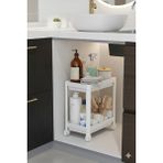 Deyhome 2 Katlı Tekerlekli Düzenleyici Raf | Mutfak Dolap Içi, Evye Altı ve Banyo Temizlik Malzemeleri Organizeri - Beyaz