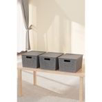 Deyhome 3 Adet SEUL 4 Litre Saklama Kutusu Çok Amaçlı Organizer Düzenleyici, 27,5 x 18 x 12 cm Plastik Saklama Kabı Seti (Krem (Kırık Beyaz))