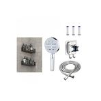 Deyhome 5’li Set Duş Aksesuarları Yapışkanlı Duvar Organizer (2’li), Duş Başlığı, Örgülü Hortum, Askı ve Yedek Filtre Seti (Seçenek 7)