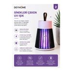DEYHOME Elektrikli Sinek Öldürücü Lamba USB Şarjlı UV Işıklı Sivrisinek Kovucu ve Tuzak Lambası | Sessiz Çalışma | Taşınabilir Tasarım