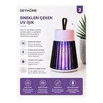 Deyhome Elektrikli Sinek Öldürücü Lamba USB Şarjlı UV Işıklı Sivrisinek Tuzak Lambası Sessiz Çalışan Böcek Kovucu