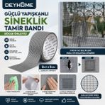 Deyhome Güçlü Yapışkanlı Sineklik Tamir Bandı Böcek Önleyici 2 mt x 5 cm - 2 Mt x 5 cm
