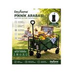 Deyhome Katlanabilir Kamp ve Plaj Arabası 80 Kg – Tekerlekli Yük Taşıma Arabası | Bahçe, Piknik, Kamp, Plaj ve Alışveriş İçin Katlanır El Arabası (Yeşil)