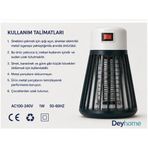 Deyhome LTX-01 Elektrikli Sinek ve Böcek Öldürücü Lamba, Priz Tipi, İç Mekan, 1W, AC100-240V