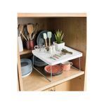 DEYHOME Metal Ayaklı Plastik Gövdeli Dolap Içi Raf Düzenleyici Büyük Boy (28*30*15 Cm)