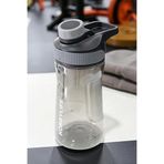 Deyhome Şeffaf Su Matarası 530 ml 5PP BPA Free Spor Okul Ofis Suluk Taşınabilir Su Şişesi (Siyah Gri)
