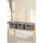 Deyhome Seul 4 Litre Saklama Organizer Kutusu | Çok Amaçlı Düzenleyici | 27,5 x 18 x 12 cm - Açık Gri - 3'lü - 4 LT.