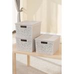 Deyhome Seul 4 Litre Saklama Organizer Kutusu | Çok Amaçlı Düzenleyici | 27,5 x 18 x 12 cm - Krem - 2'li - 4 LT.