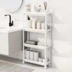 DEYHOME Tekerlekli Raf Ünitesi 4 Katlı Banyo Rafı Mutfak Rafı Servis Sehpası Çok Amaçlı Katlı Organizer Beyaz