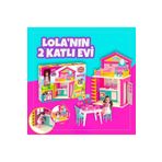 DeYiDo Lola'nın 2 Katlı Evi Eğlenceli Barbie Evi Oyuncak Evcilik Seti Muhteşem Rüya Oyun Evi Bebek Hediyeli