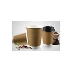 deys 8 Oz 25 Adet Kraft Karton Kapaklı Sıcak İçecek Bardağı (Kahve) Çift Duvarlı Double Wall (DW)