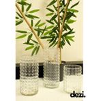 Dezi 3'lü Boncuk Silindir Cam Vazo, Mumluk Dekoratif Set, Ev Nişan Dekorasyonu (15-20-25 cm ) Çap 10 cm