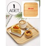 Dezi Bambu Kare Servis Tabağı, Sunum Seti, Meyve Sunum, Peynir Sunum Tabağı (25X25 Cm)