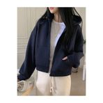DEZZİİ Lacivert Fermuarlı Crop Sweat Hırka