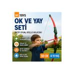 DF Toys 50 cm Çocuk Ok ve Yay Seti - Açık Alan ve Ev Spor Oyuncağı, Hedefli Okçuluk Oyunu 3-10 yaş