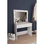 Df02108 Led Işıklı Aynalı Holywood Makyaj Masası, Bölmeli Çekmeceli Organizer Kozmetik Masası