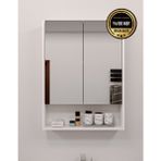 DF16104B MDF 2 Kapaklı Aynalı Banyo Dolabı Lavabo Üstü Dolap Çok Amaçlı Banyo Dolabı - Beyaz