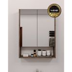 DF16104GD MDF 2 Kapaklı Aynalı Banyo Dolabı Lavabo Üstü Dolap Çok Amaçlı Banyo Dolabı - Gri