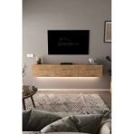 Df17103 3 Dolaplı Duvara Monte Tv Ünitesi 180 Cm Modern Askılı Dekoratif, Şık Stilde Tv Sehpası