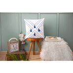 DFN Home Dfn Home Odense Püsküllü İşlemeli Beyaz Kırlent Kılıfı 50x50 İç Dolgu Hediyeli