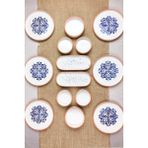 Dfn Life Fancy 14 Parça Desenli Kahvaltı Takımı 6 Kişilik Lacivert Seramik Set