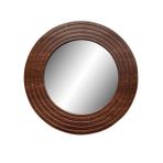 Dfn Wood Ahşap Görünümlü Mdf Yuvarlak Duvar Aynası, 70X70