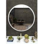 Dfn Wood Beyaz Mdf Yuvarlak Duvar Salon Banyo Aynası