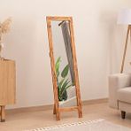 DFN Wood Dfn Wood Doğal Ahşap Dekoratif Ayaklı Boy Aynası 150 X 50 Cm Kahverengi