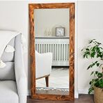 DFN Wood Dfn Wood Ligna 160x70 Cm Dikdörtgen Ceviz Rengi Ahşap Dekoratif Duvar Salon Boy Ofis Aynası Kahverengi