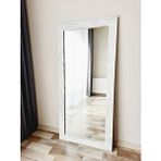 DFN Wood Dfn Wood Masif Ahşap 170x60 Cm Dikdörtgen Beyaz Dekoratif Duvar Salon Ofis Aynası