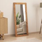 Dfn Wood Masif Ahşap Dikdörtgen Dekoratif Duvar Salon Ofis Aynası - 120 x 50 cm