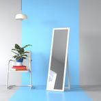 Dfn Wood Mdf Beyaz Modern Ayaklı Boy Aynası 140x40 Cm