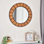 Dfn Wood Terra Yuvarlak Dekoratif Banyo Aynası, 90X90 Cm