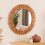 Dfn Wood Yuvarlak Dekoratif Duvar Aynası, 90X90