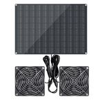 DFTIM Güneş Enerjili Fan, 15W Su Geçirmez Güneş Egzoz Monokristal Fan, Dış/İç Kulübe için 9.8Ft Açma/Kapama Kablosu, Tavuk Kümesi, Coop & Depo ve Sera, Köpek Evleri Soğutma Havalandırması