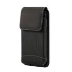 DFV mobile - Belt Case Cover Vertical Leather and Nylon için Xiaomi Poco M6 Pro (2024) için tasarlanmış - Black