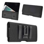 DFV mobile - New Design Case Metal Belt Clip Horizontal Textile and Leather with Card Holder için Energizer Ultimate U620S Pop (2019) için tasarlanmış - Black