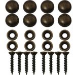 DGBRSM 8 adet Saf Pirinç Dekoratif Vidalar Ayna Vidası Olarak Kullanılan Kapaklı Ayna Sabitleme Vidaları Kapak Kendinden Vuran Vidalar (15 mm, Bronz)