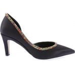 DGN 1328 Siyah Kadın Transparan Detaylı Topuklu Stiletto